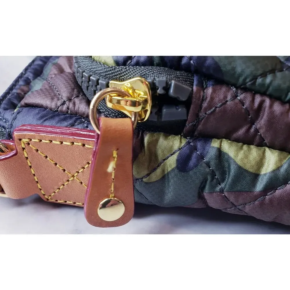 MZ WALLACE Metro Quilted Crossbody Bag Green Camo Camouflage Print - Picture 9 of 16